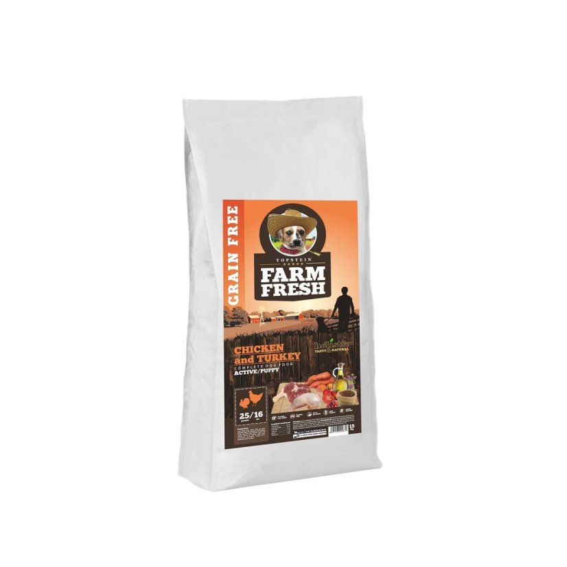 Farm Fresh Chicken and Turkey Active/Puppy Grain Free - Váha: 15kg