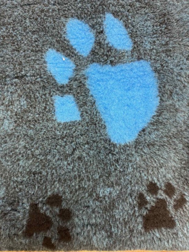 Blovi DryBed A+ - protiskluzový pelíšek, mořská zelená s černou tlapkou - 100x75cm