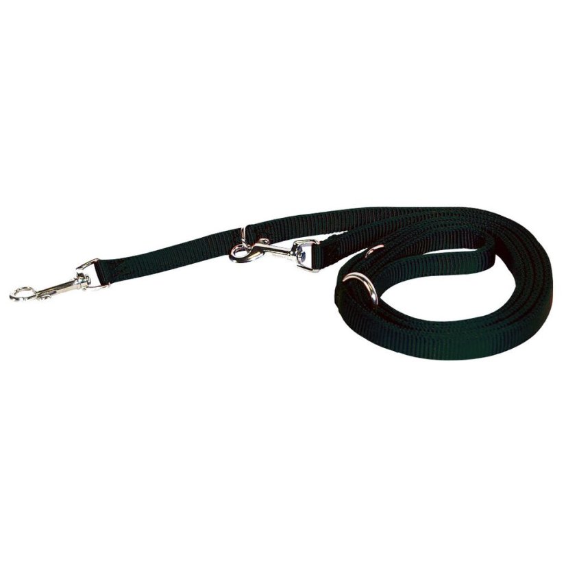 Hamilton Double Thick Euro Leash 19 mm - Nylonové vyměnitelné vodítko, 6v1, pro střední psy - Barva: černá - Barva: Černá