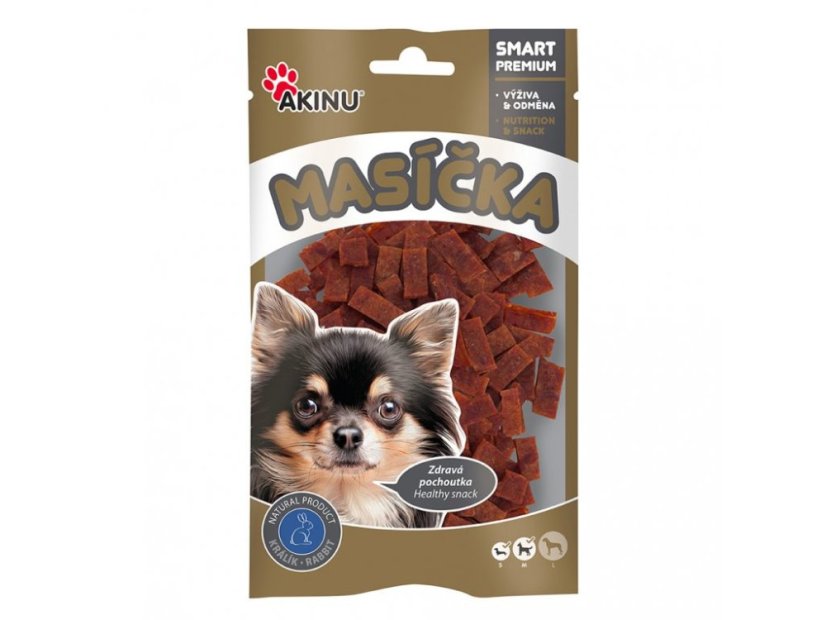 Akinu Masíčka králičí pásky pro psy 75 g