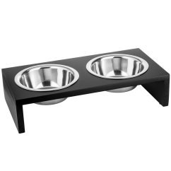 Flamingo Kobushi Black - misky na stojanu pro psy a kočky - S