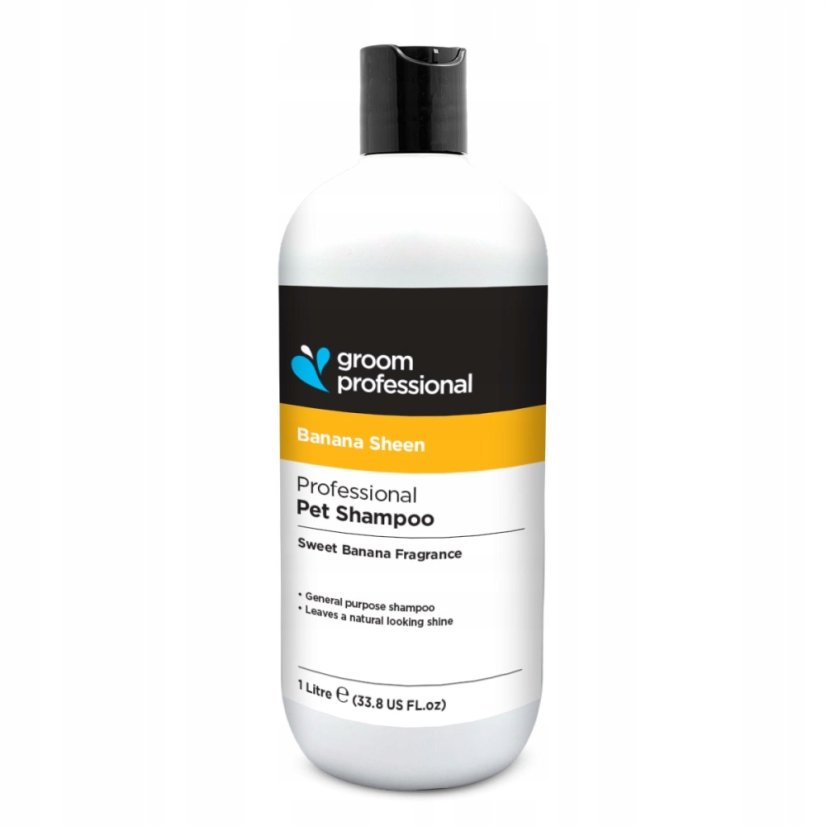 Groom Professional Banana Sheen - hydratační banánový šampon pro všechny typy srsti 4 l