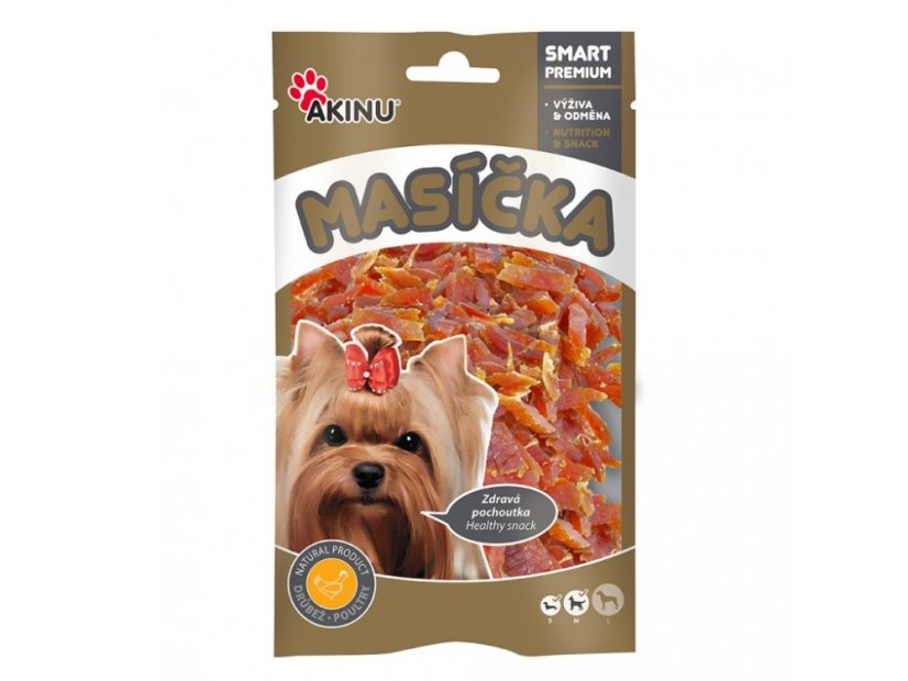 Akinu Masíčka kuřecí proužky pro psy 75g
