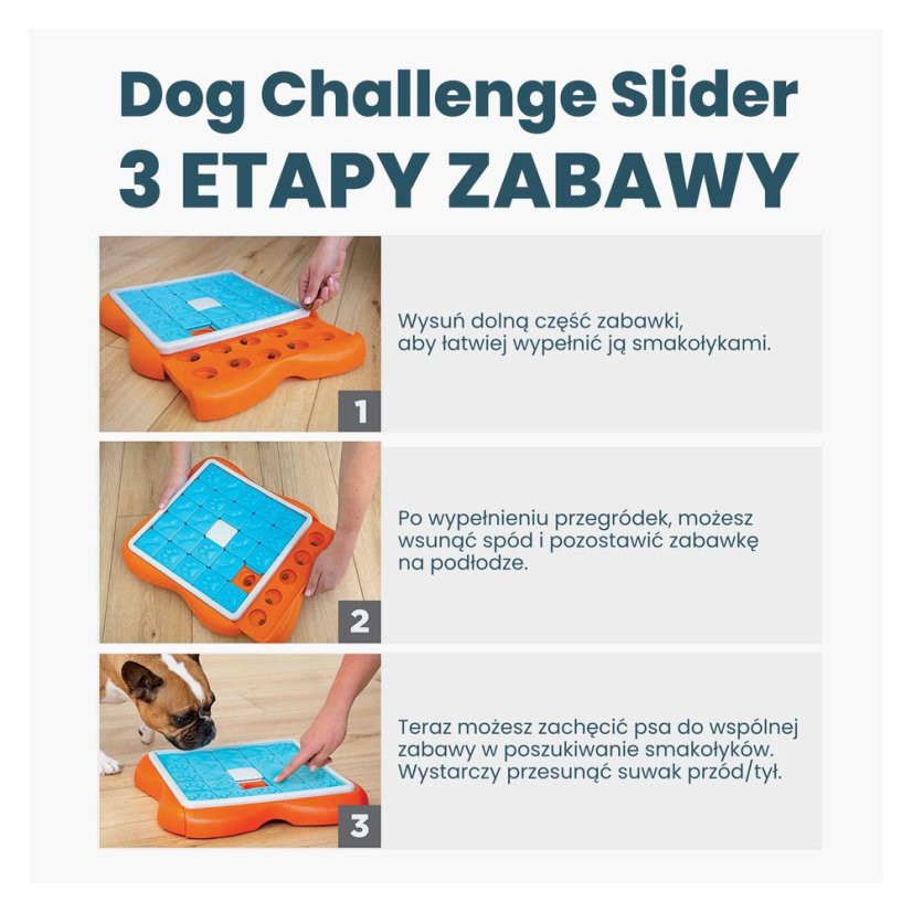 Nina Ottosson Dog Challenge Slider Level 3 - chytrá vzdělávací hra pro psy, úroveň 3