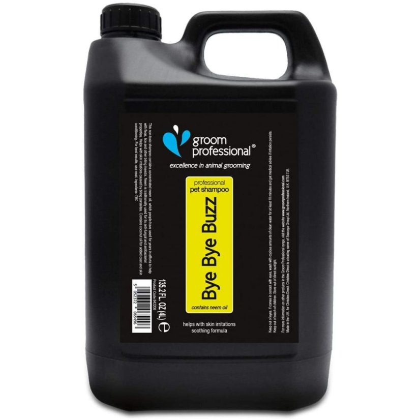 Groom Professional Bye Bye Buzz Shampoo - šampon proti blechám a jinému hmyzu, pro psy a kočky - - Objem: 4L