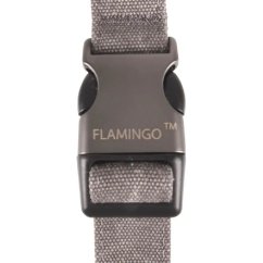Obojek Flamingo Oxana Grey - robustní nastavitelný obojek pro psy, nylon, dvoubodová spona, šedý - XS