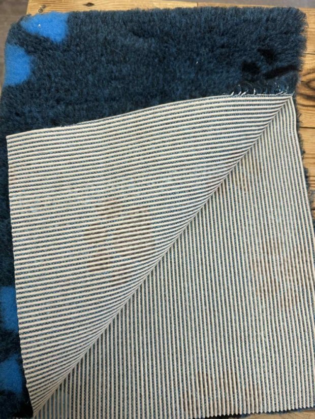 Blovi DryBed A+ - protiskluzový pelíšek, mořská zelená s černou tlapkou - 100x75cm