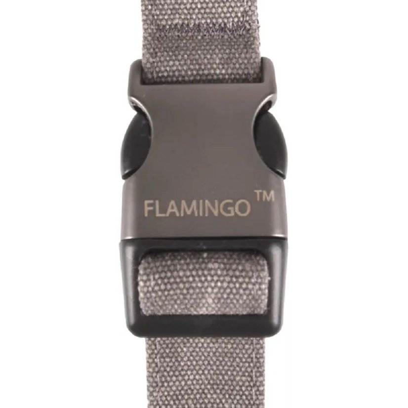 Obojek Flamingo Oxana Grey - robustní nastavitelný obojek pro psy, nylon, dvoubodová spona, šedý - XS - Velikost: L/XL