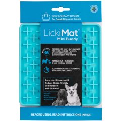 LickiMat Mini Classic Buddy - olizovací podložka pro malého psa, měkká, křížový vzor - tyrkysová