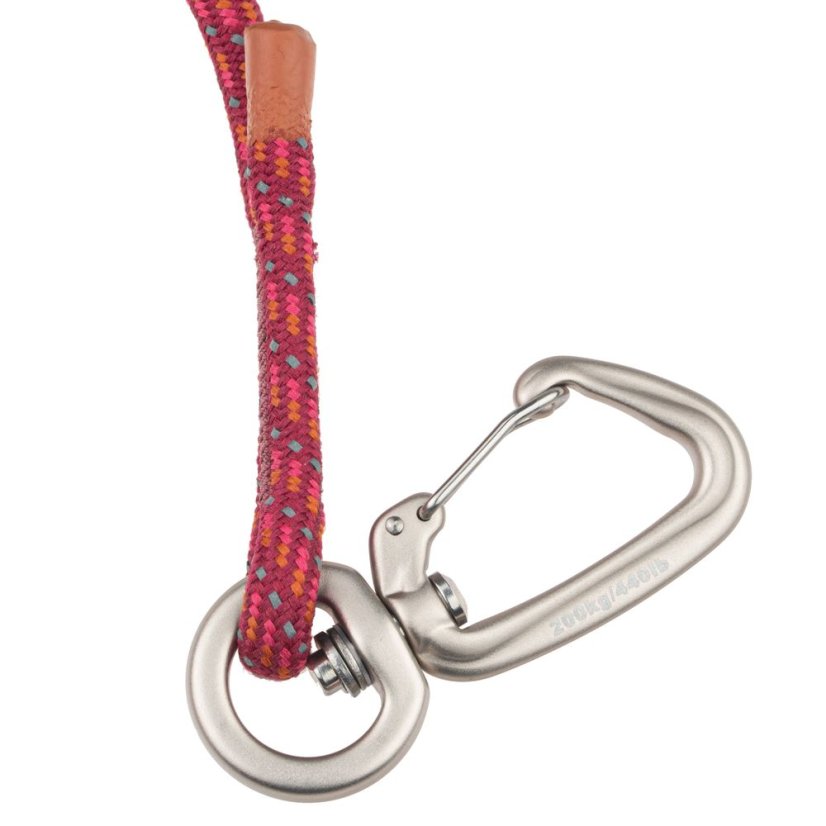 Hurtta Nastavitelné lanové vodítko Eco Beetroot - nastavitelné lanové vodítko s měkkou rukojetí pro psy, malinové - 6 mm - Rozměr: 8mm
