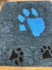 Blovi DryBed A+ - protiskluzový pelíšek, mořská zelená s černou tlapkou - 100x75cm