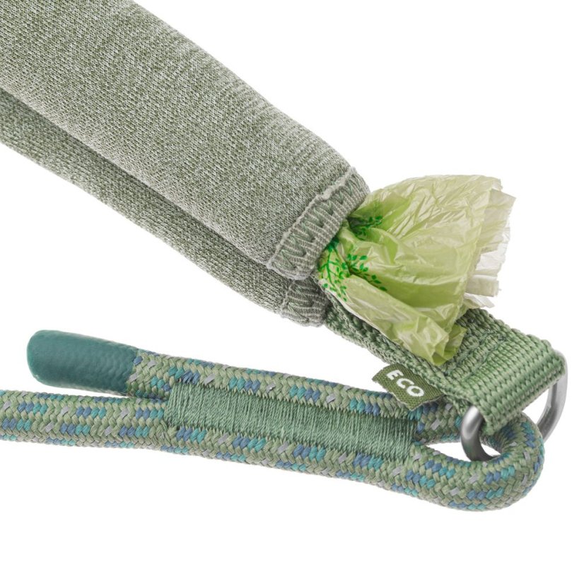 Hurtta Nastavitelné lanové vodítko Eco Hedge - nastavitelné lanové vodítko s měkkou rukojetí pro psy, zelené - 6 mm - Rozměr: 8mm