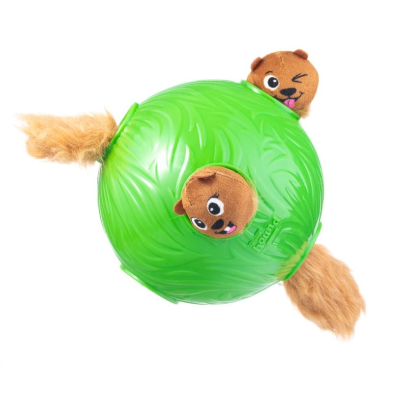 Nina Ottosson Dog Snuffle N' Treat Ball Level 2 - čichový míček pro psy, se 6 veverkami, úroveň 2, zelený