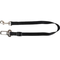 Flamingo Car Safety Belt Kura Black Nylon - vodítko do auta pro psy, nylon, černé - M