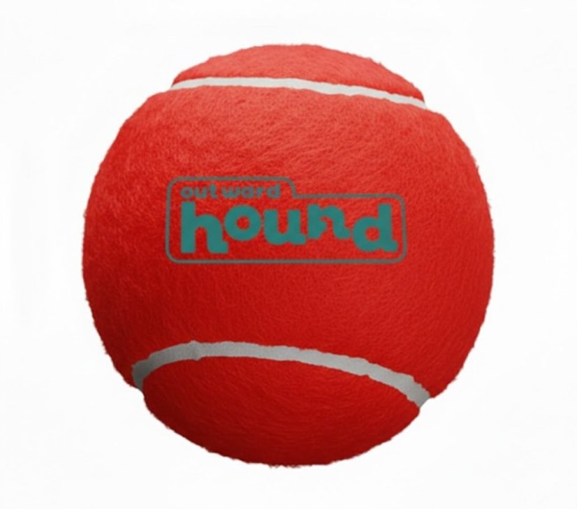 Outward Hound pískací tenisový míček 6,35cm červená
