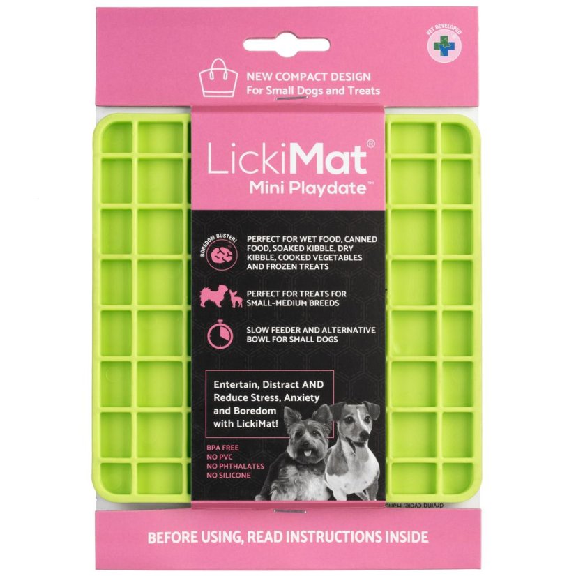 LickiMat Mini Classic Playdate - lízací podložka pro malé psy zelená
