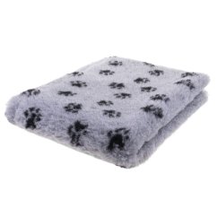 Blovi DryBed VetBed B -protiskluzový pelíšek šedý s černou tlapkou   - Velikost: 75x50cm
