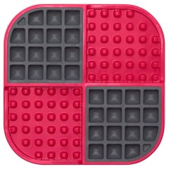 LickiMat Slomo - lizací podložka, tvrdá - červená