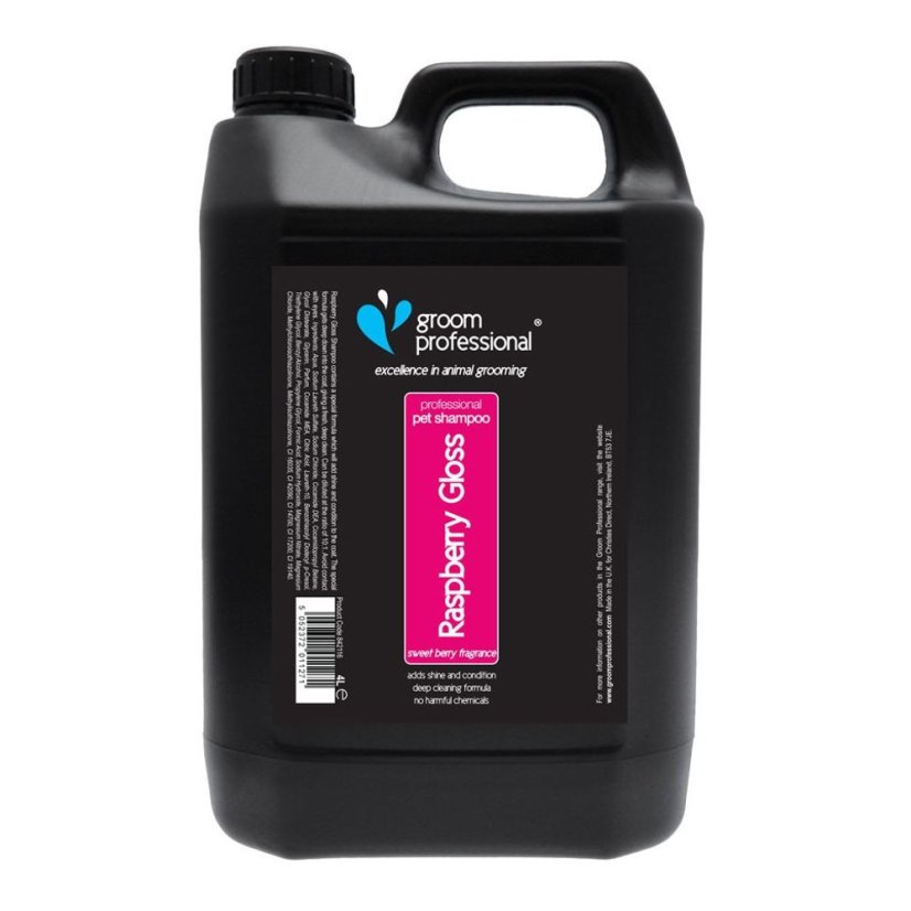 Groom Professional Raspberry Gloss Shampoo - čisticí malinový šampon, pro všechny typy srsti 4l
