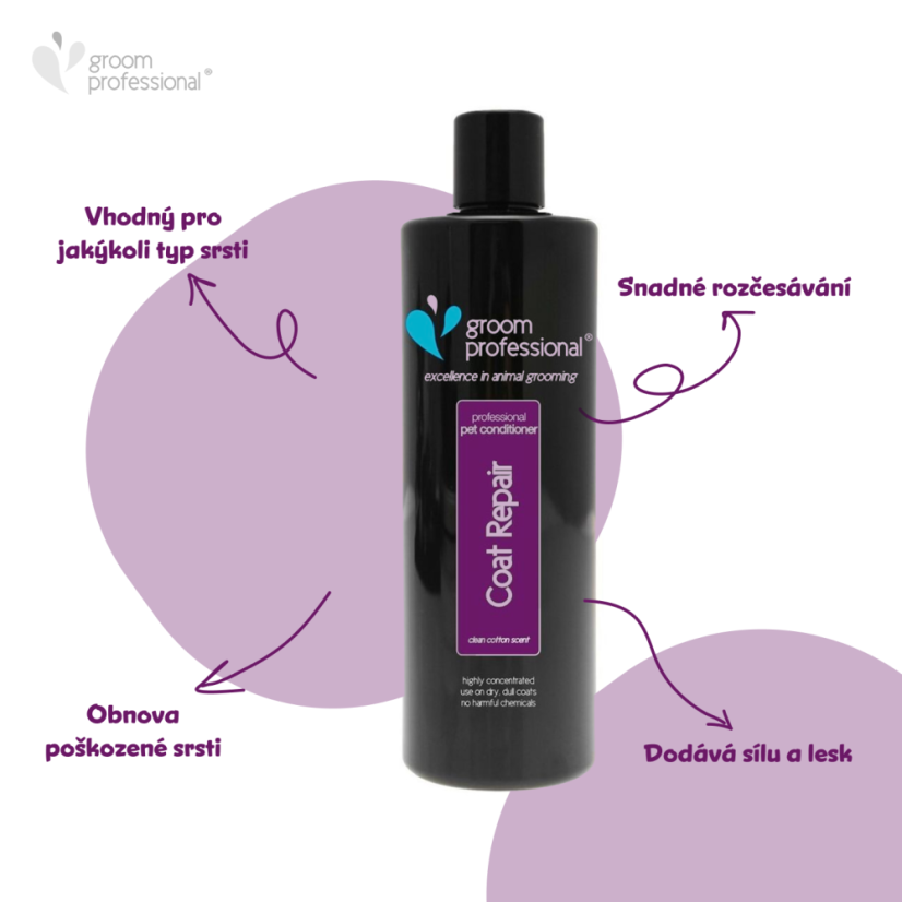 Groom Professional Coat Repair - regenerační kondicionér pro suchou a poškozenou srst - Objem: 1l