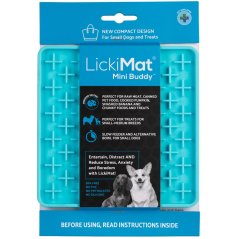 LickiMat Mini Classic Buddy - olizovací podložka pro malého psa, měkká, křížový vzor - tyrkysová