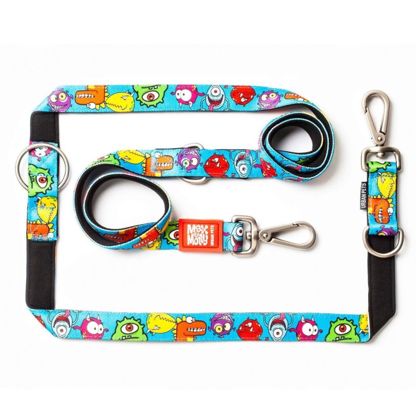 Max&Molly Multi-Leash Little Monsters - vyměnitelné vodítko pro psa, zajímavý design, 200 cm - XS - Velikost: L