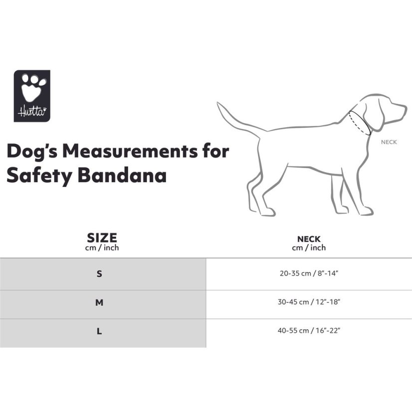 Hurtta Zhero Safety Bandana Eco Ruby - reflexní šátek pro psy - S - Velikost: M