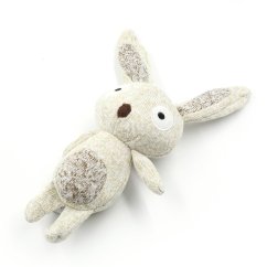 Record Cotton Rabbit - bavlněný králík, hračka pro psy s pískátkem 30cm