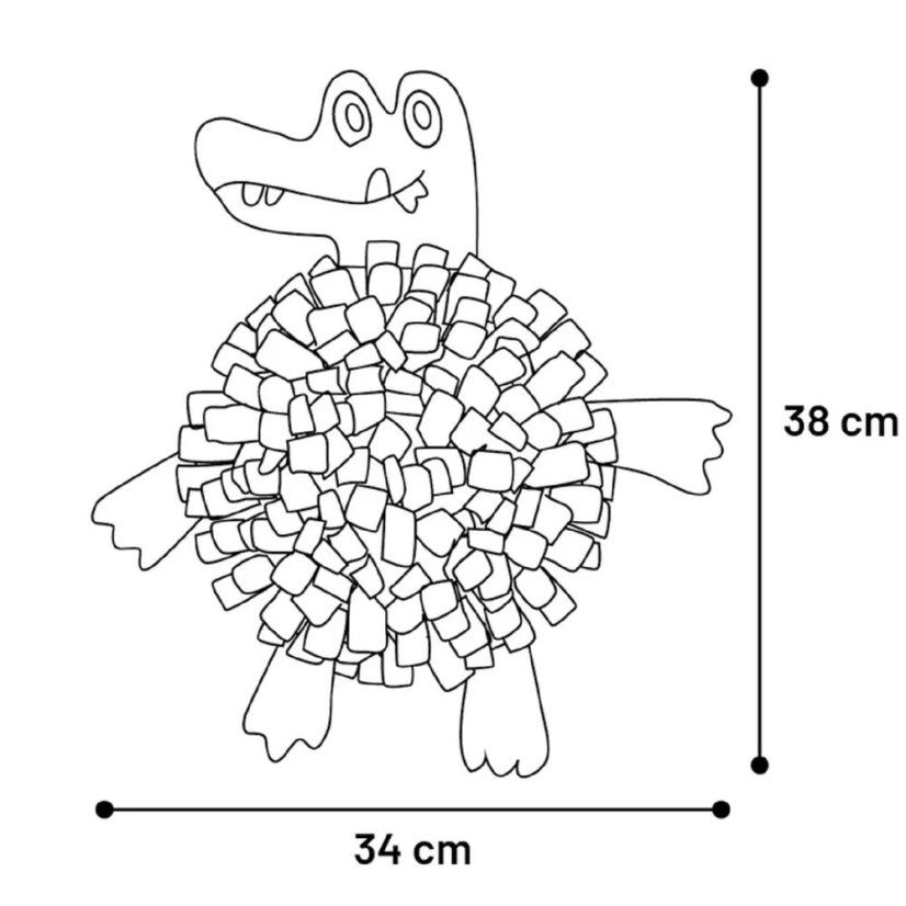 Flamingo Nyammie Crocodile Green (38cm) - malá čichová podložka pro psa, kočku, zelený krokodýl