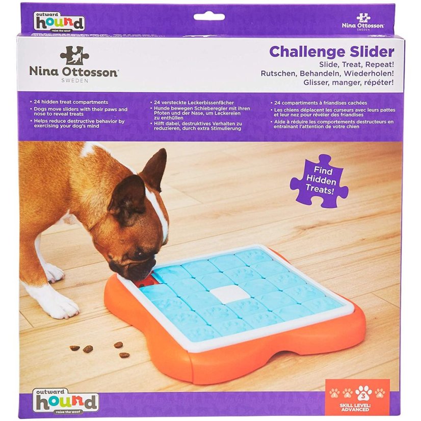Nina Ottosson Dog Challenge Slider Level 3 - chytrá vzdělávací hra pro psy, úroveň 3