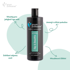 Groom Professional Big & Beautiful Volumising- šampon pro hustou, vlnitou a dvojitou srst