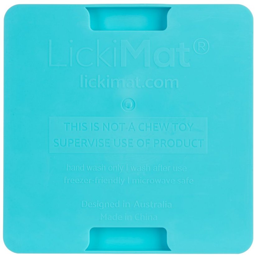 LickiMat Mini Classic Buddy - olizovací podložka pro malého psa, měkká, křížový vzor - tyrkysová