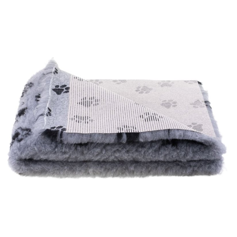 Blovi DryBed VetBed B -protiskluzový pelíšek šedý s černou tlapkou   - Velikost: 75x50cm - Velikost: 200x150cm